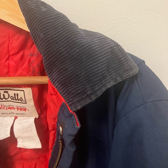 VINTAGE WALLS Blizard Pruf Men's Blue Coveralls Red Lining Size 34-36 - Picture 5 of 12